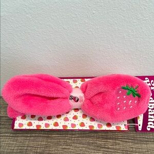 Pink Strawberry 🍓 Embroidered Spa Headband 💄